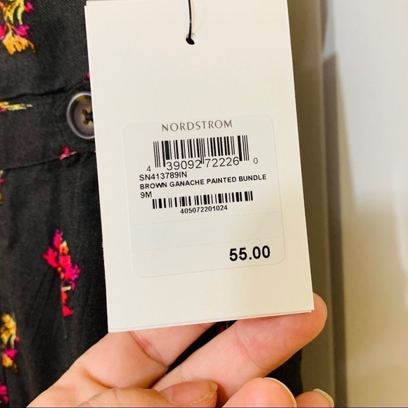 Something Navy || NWT Nordstrom Black Floral Jumper 9 months - Picture 5 of 7